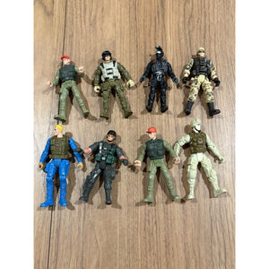Lot of 9 Military Army Action Figures 4” Soldier Force Chap Mei Style lot shelf